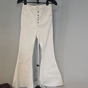 Forever 21 Womens Denim Flare High Rise Color Cream Size 27